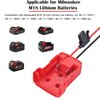 Runbod 2 Packs Power Wheel Adapter for Milwaukee Battery M18, 18V Adapter Power Wheel Battery Converter Kit with Fuse Holder and 30Amp Fuses for DIY, RC Toys and Robotics, Red