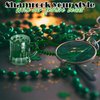 Fun Express Set of 12 Pieces Shot Glass Bead Necklaces, Holds 1 oz, BPA Free Plastic, St. Patrick's Day and Mardi Grad Party Supplies, Green