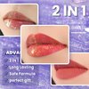 CHARMACY Multichrome Double Head Non-Stick Lip Gloss, Metallic Colourful Lip Glaze, Anti-transfer, Long Lasting Waterproof Liquid Lipstick Makeup (#02)