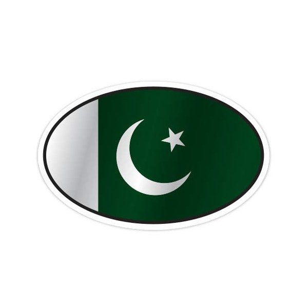 Pakistan Flag Oval - 12" Vinyl Sticker Waterproof Decal