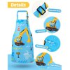 WERNNSAI 2 Pack Kids Aprons - Truck Kids Art Aprons for Boys Waterproof Toddler Chef Aprons Cooking Baking Painting Gardening Apron for Kids with Pocket Kitchen Classroom Art Smocks Age 2-5 Years