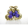 Medium butterfly flower jeweled antique bronze hair claw clip (Primary color: Red)