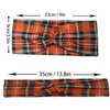Woration Headbands for Women, Orange Plaid Hairband Girls Hand Band Sports Yoga Headscarves Twisted Knotted Headwrap Elastic Headwear Head Wrap