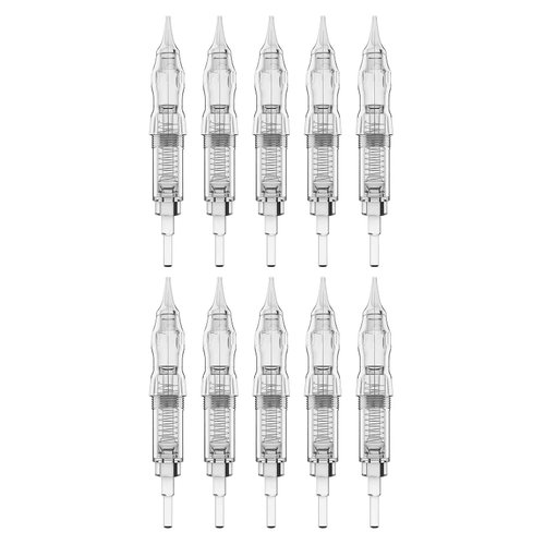 Permanent Makeup Cartridge Needles – BIOMASER 10PCS Permanent Makeup Cartridge Needles Screw Thread Tattoo Needle for Permanent Makeup Machine Tattoo Pen for Eyebrow Eyeliner Lip Contour (1R-0.25mm)