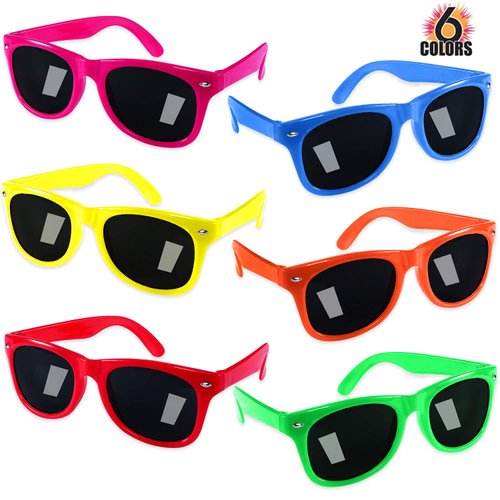 GINMIC Valentines Kids Sunglasses Party Favors, 12Pack Neon Sunglasses for Kids, Boys and Girls, Great Gift for Birthday Party Supplies, Beach, Pool Party Favors, Fun Gift, Party Toys
