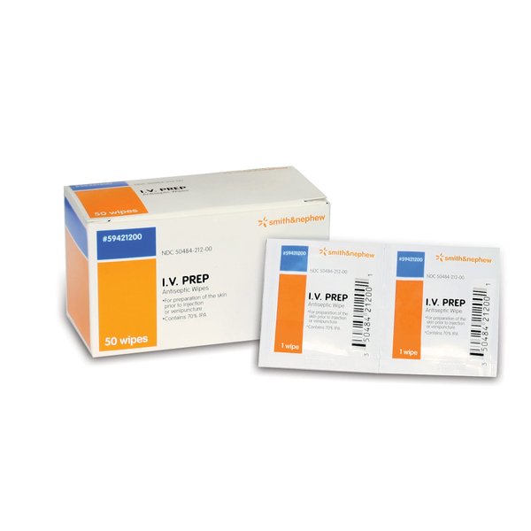 Smith+Nephew I.V. PREP Antiseptic Wipes 50 Count