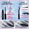 Momolash Natural Lash Clusters Kit Wispy Lashes Extension Kit with Lash Bond and Seal, Eyelash Tweezers, Remover, 180pcs D Curl Left&Right Cat Eye Cluster Eyelashes Extensions Kit DIY At Home
