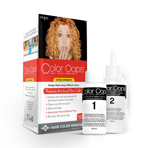 Color Oops Extra Strength Hair Color Remover, 1 Application, Hair Dye Remover Processes in 20 Minutes, Safely Removes Permanent & Semi-Permanent Hair Color, Ammonia & Bleach Free
