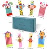 Wrist Rattles Foot Finder Rattle Sock Baby Toy, Rattle Toy, Arm Hand Bracelet Rattle, Feet Leg Ankle Socks, Activity Rattle Present Gift for Newborn Infant Babies Boy Girl Bebe (8 pcs-A)