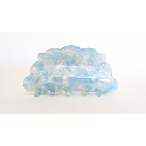 Generic Sky blue and white marbled hair claw clip for medium hair