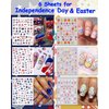 30 Sheets 7 Holiday Nail Art Stickers, Mixed Season Nail Decals Set for All Year, 3D Self-Adhesive Pegatinas Uñas Easter 4th of July Halloween Thanksgiving Christmas Valentine's St. Patrick's Day