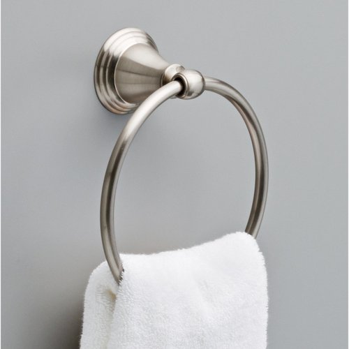 DELTA 79646-BN Windemere Towel Ring, 6.37 x 2.84 x 7.25 Inches, SpotShield Brushed Nickel