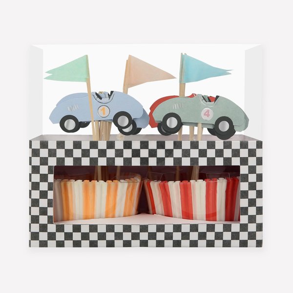 Meri Meri Race Cars Cupcake Kit (Pack of 24)