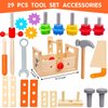 Kaodezhu Wooden Tool Set Montessori Toys for 2 3 4 5 Year Old Boy, 29Pcs Stem Toys Toddler Educational Toys Age 2-3, Tool Bench Pretend Play Construction Learning Toys for Toddler Birthday Gifts