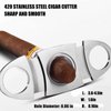 Bbsisgo Cigar Cutter and Lighter Set, Gifts for Men, Double Jet Flame Butane Torch Lighter with Adjustment Tools, Refillable Windproof Gas Lighter, Silver.(Sold Without Gas)