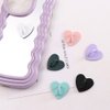 Kopida 12 Pcs Phone Charm Hook Colorful Phone Finger Grip Heart Shaped Phone Case Hooks Self-Adhesive Phone Wristband Clasps Hooks