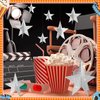 Sinload 45 Pcs Star Centerpieces for Movie Night Party Decorations 3D Movie Night Supplies Star Decorations in 3 Sizes 8" 5" 3" Red Carpet Film Show Theme Birthday Party Table Decor(Classic,Silver)