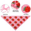 Molans 2Pcs Crochet Hair Scarf, Knitted Floral Bandanas Kerchief Headscarf, Daisy Print Headwrap, Vintage Hair Scarf for Women Girls(Pink Strawberry+Beige Mushroom)