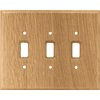 Brainerd 126430 Wood Square Triple Toggle Switch Wall Plate / Switch Plate / Cover, Medium Oak