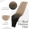 Full Shine 18 Inch Glue on Hair Extensions Off Black 1B Fading to 18 Ash Blonde Balayage Tape in Human Hair Extensions 20Pcs 50 Gram Ombre Hair Tape in Extensions Straight Hair Tape ins