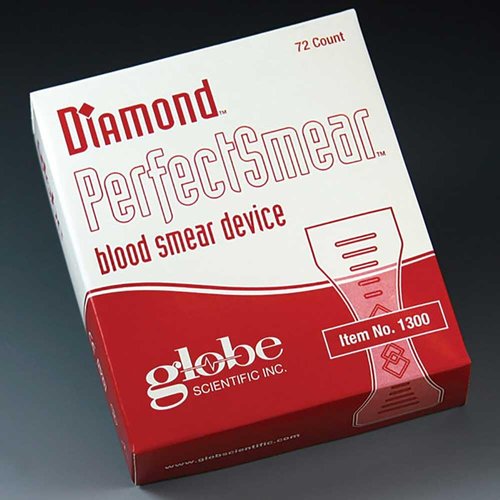 Globe Scientific 1300 Diamond Perfect Smear for Blood Smearing Tool, Pack of 72