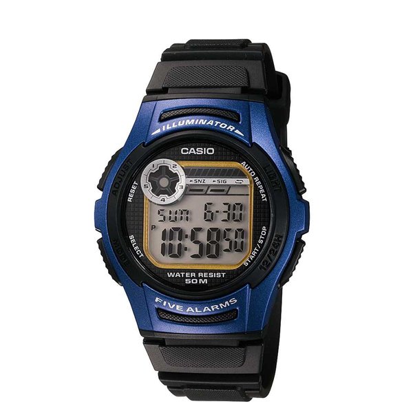 Casio Men's W213-2AVCF Basic Blue and Black Digital Watch