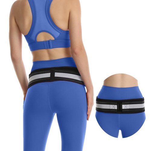 Sacroiliac SI Joint Hip Belt - Breathable Anti-Slip Pelvic and Lower Back Support Brace for Men and Women - Pain Relief for Sciatica, Pelvis, Lumbar, Nerve and Leg Pain - Stabilizing Compression