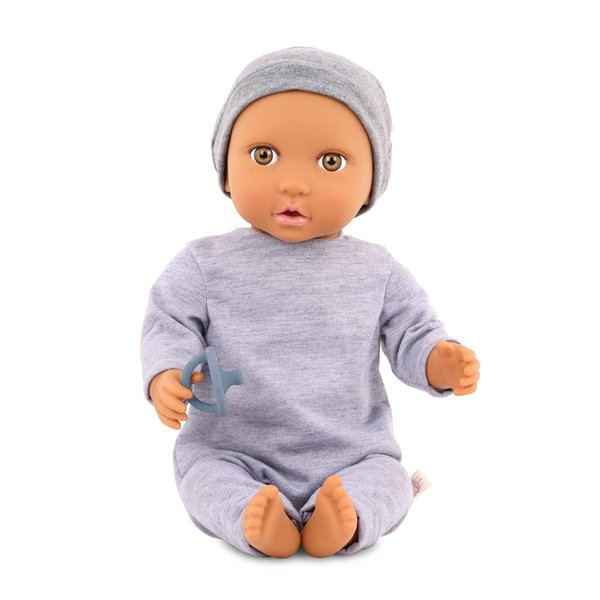 Lullababy – 14-inch Realistic Baby Doll Boy – Hazel Eyes & Soft Body – Romper & Pacifier Accessory – Pretend Play Toys – Kids Ages 2 Years Old & Up – Baby Boy Doll - Jumpsuit & Hat
