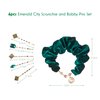 Wicked Emerald City Scrunchie Bobby Pin set - hair clips - hair accessories - hair accessories for girls - gifts for her - Scunci by Conair - 6PK