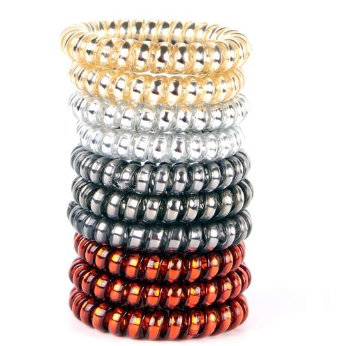 10Pcs Spiral Hair Ties No Crease For Women Girls, Elastic Coil Hair Ties For Thick Hair, Phone Cord Hair Ties Waterproof, Hair Coils, Key Chain Hair Ties, Colorful Ponytail Holder For Children¡­