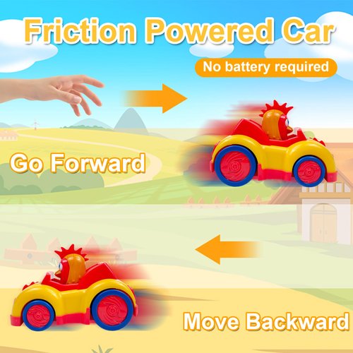 TOYMAKER La Granja De Zenon Pull Back Cars Bartolito Chicken Toys for Toddlers 1-3 Baby Car Toy Birthday Present for Boys and Girls Toys