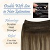 Easyouth Sew in Hair Extensions Real Human Hair Balayage Sew in Weft Hair Extensions Medium Brown and Honey Blonde Weft Hair Extensions Human Hair Extensions Sew in Extensions 16Inch 100g