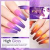 UR SUGAR Color Changing Gel Nail Polish Set, 6 Colors Temperature Red Pink Purple Mood Changing Long Lasting Soak Off Manicure DIY Home Kit for Women