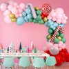 Christmas Balloon Garland Arch Kit, 140Pcs Christmas Balloons with Cane Candy Foil Balloons for Christmas Party Decorations Xmas New Year Birthday Party Supplies