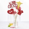 Nurse Grad Centerpiece Sticks,Congrats Nurse Table Toppers for Graduation Decorations,Future Nurses Party Decor,So Proud of You, Medical School Nurse Grad Party Supplies Red Gold 12 Pieces