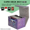Dmoicols Card Deck Box Holds 100+ Single Sleeved Cards,Laser Sparkly Material Card Storage Box Horizontal,MTG Commander Deck Box with 2 Dividers fit TCG CCG Magic Cards(Sparkly Purple Piece)