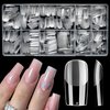 LuckyAttic 600pc Clear Fake Nails Medium Square Gel X Nail Tips Full Cover Soft Gel Nail Tips Square False Nails Gel x Tips Artificial Fingernail for Acrylic Nails Extension Press DIY
