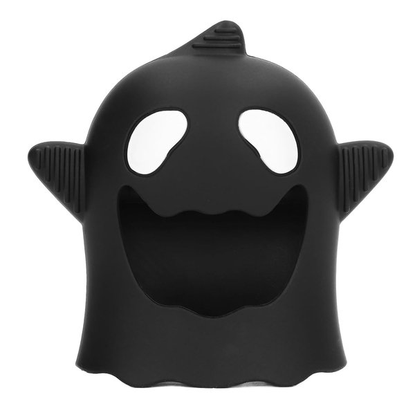 Never Drop Teething Toys for Babies, Baby Mitten Silicone Teether for Soothing Teething Pain Relief, Baby Chew Toys for Sucking Needs (Halloween Ghost-Black)
