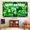 KimaruLZ Video Game Birthday Party Decorations - 108Pcs Green Gamer Gaming Party Supplies For Boys Birthday Party - Birthday Backdrop, Table Cover, Hanging Swirls, Cupcake Topper, Cake Topper, Balloon
