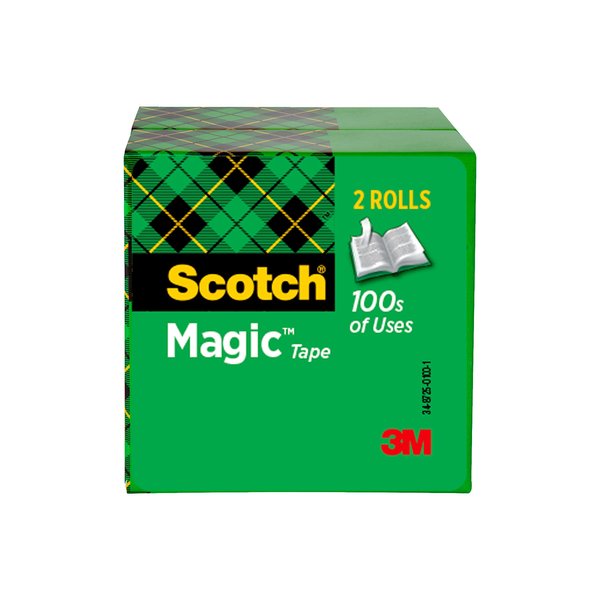 Scotch Magic Tape, Invisible, Home Office Supplies and Back to School Supplies for College and Classrooms, 2 Rolls