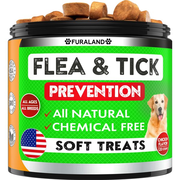 Flea and Tick Prevention for Dogs Chewables - Made in USA - Natural Flea and Tick Supplement for Chews - Oral Flea Pills - No Mess | No Collars - All Breeds and Ages - Tasty Soft Tablets