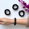SILVR BEAR Luxury Satin Skinny Scrunchies, Small Satin Hair Ties for Thin Hair, Hair Tie Scrunchies for Women, Girls and Men, Softer than Silk Scrunchies, 6 Pack ponytail holders - Black Skinny