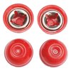 Quadrapoint Hub Cap Replacement Compatible with Popular Red Wagon Brand, Classic Infant Walker Wagon - fits 1/4 Inch Axle Diameter, Red 4-pk