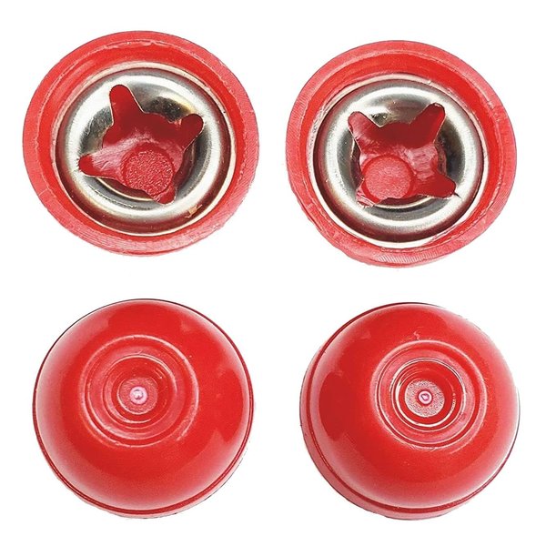 Quadrapoint Hub Cap Replacement Compatible with Popular Red Wagon Brand, Classic Infant Walker Wagon - fits 1/4 Inch Axle Diameter, Red 4-pk