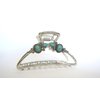 Generic Turquoise blue silver boho design metal native tribal alloy hair claw clip (Size: 3), 1 Count (Pack of 1)