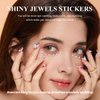 Hulyfw 4 Sheets Face Gems Stickers,Self-Adhesive Face Jewels Diamonds Rhinestones for Makeup Stickers,Face Eyes Nail Pearls Star Rhinestones Temporary Decoration Tattoos Stickers for Women and Girls
