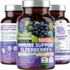 N1N Premium 10 in 1 Immune Support Booster [10 Potent Ingredients] with Elderberry, Vitamin C, Echinacea, Zinc, Turmeric and Probiotic for Immune Support, Gut Health and Better Digestion, 60 Veg Caps