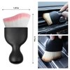 Osilly Car Detailing Brush, Auto Interior Soft Bristles Curved Cleaning Brush, Dust Collectors Dirt Removal Tool for Car Dashboard, Air Conditioner Vents, Leather, Computer, Scratch Free (White/Pink)