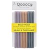 Qooocy Extra Long Hair Tie for Long Thick and Curly Hair Elastic Ponytail Holders for Women or Men No Metal Long Hair Bands Hair Accessories for Long Lasting Braids, 12 Count, Smoky Purple