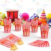 25 Sets Carnival Theme Party Decorations Carnival Bags Carnival Drink Pouches with Straws Reusable Carnival Treat Bags with Zipper for Carnival Party Favors Kids Circus Favor Plastic Circus Party Bag